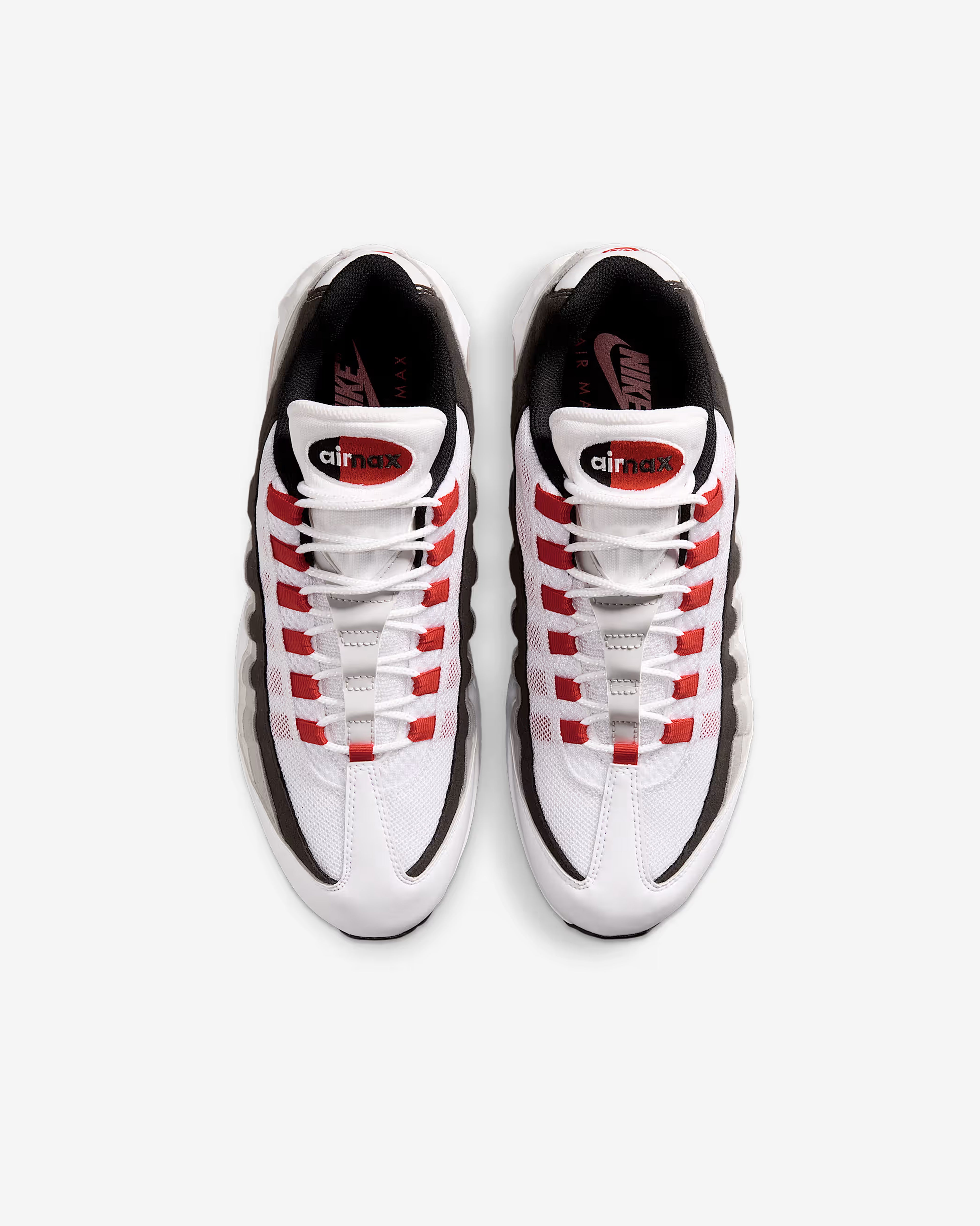 Nike: Men's Air Max 95 Premium Sneakers (White/Red/Grey) | DSMNY E