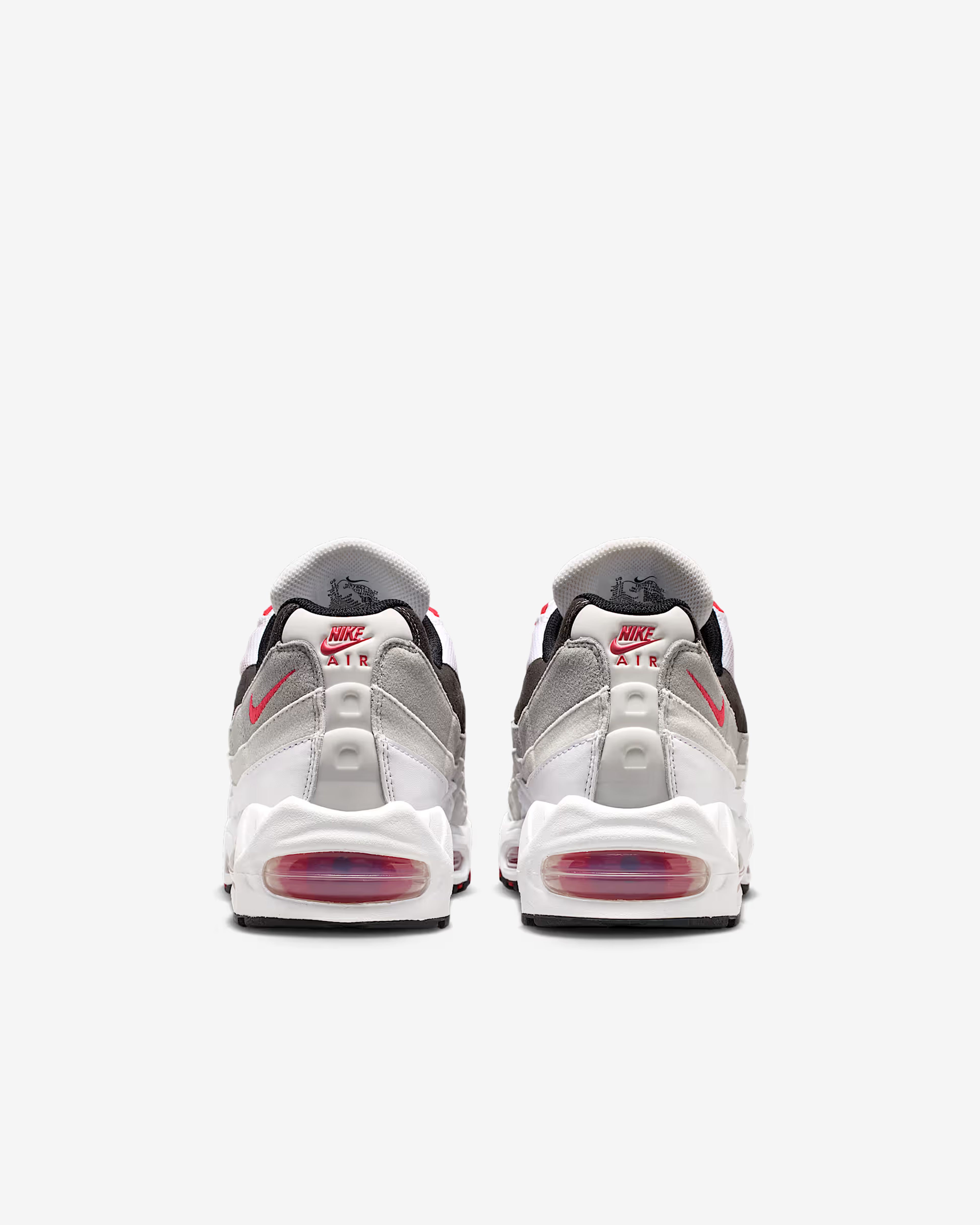 Nike: Men's Air Max 95 Premium Sneakers (White/Red/Grey) | DSMNY E
