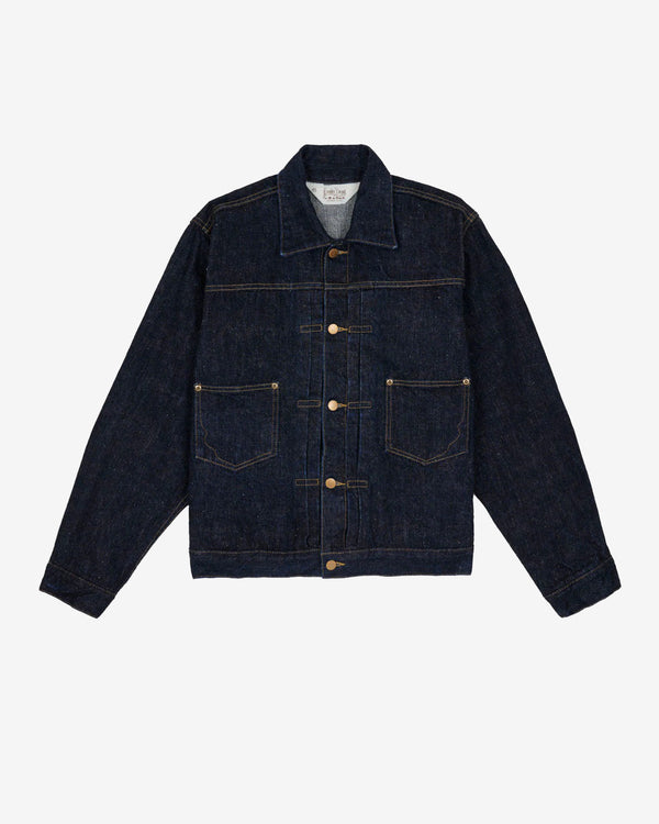 Brain Dead - Men's 15.5oz Selvedge Denim Trucker Jacket - (Rinsed Indigo)