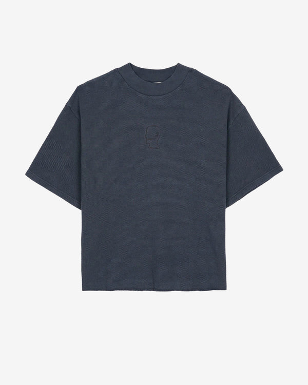 Brain Dead - Men's Boxy Thermal Mock Neck T-Shirt - (Slate)