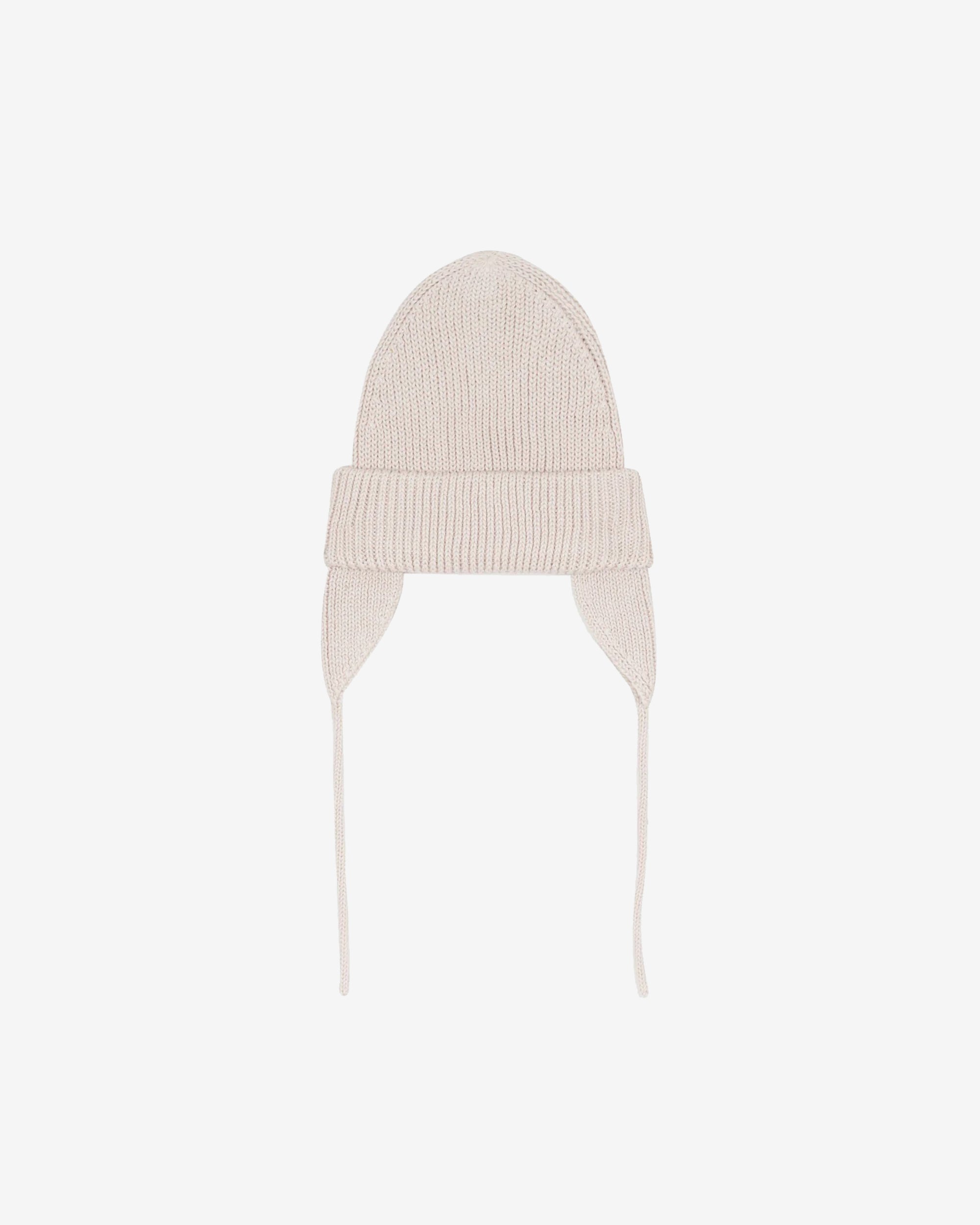 Brain Dead - Men's Knitted Ear Flap Beanie - (Natural) view 2, Click to Zoom in