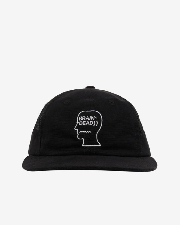 Brain Dead - Men's Mesh Panel Logohead Engineer Hat - (Black)