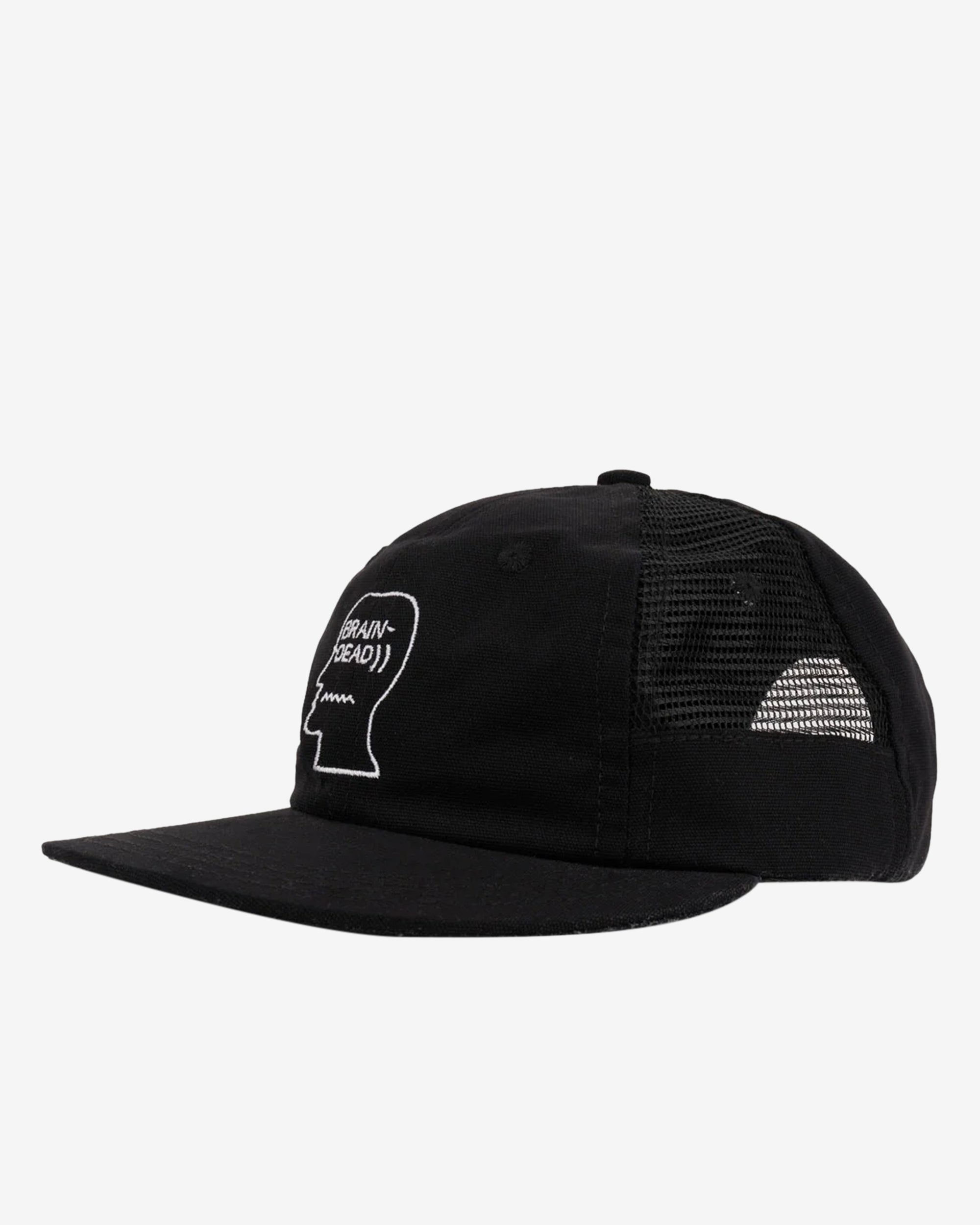 Brain Dead - Men's Mesh Panel Logohead Engineer Hat - (Black) view 2, Click to Zoom in