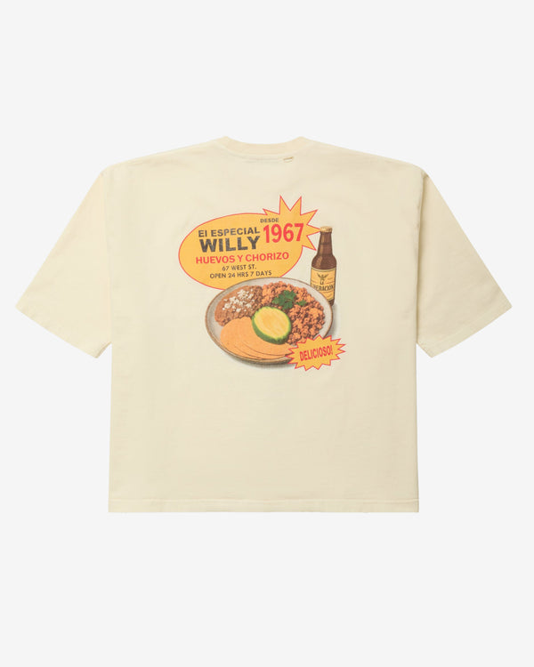 Willy Chavarria - Men's Willy's Taco Shop Buffalo Tee - (Masa)