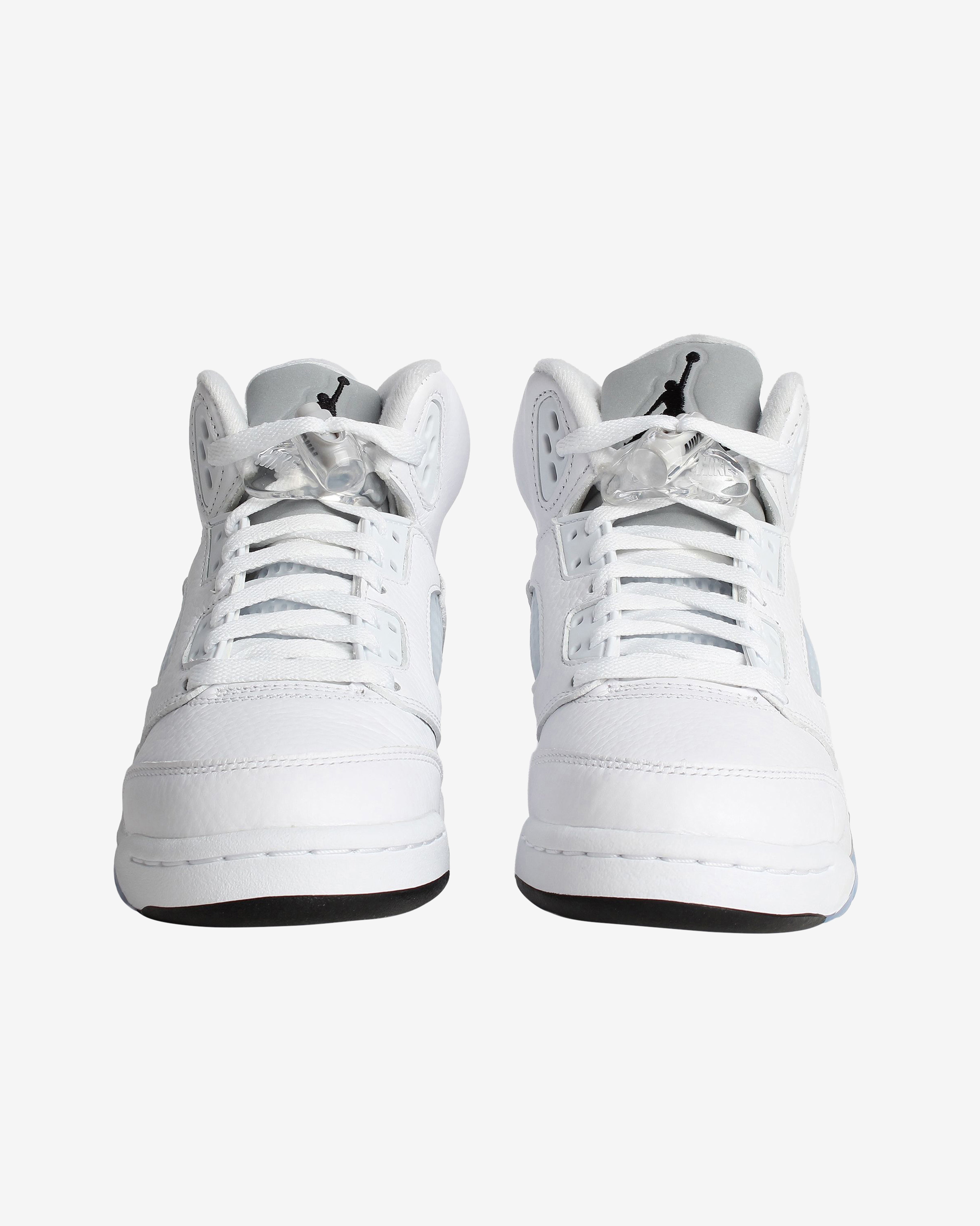Nike: Air Jordan 5 Retro OG GS Sneakers (White/Metallic Silver