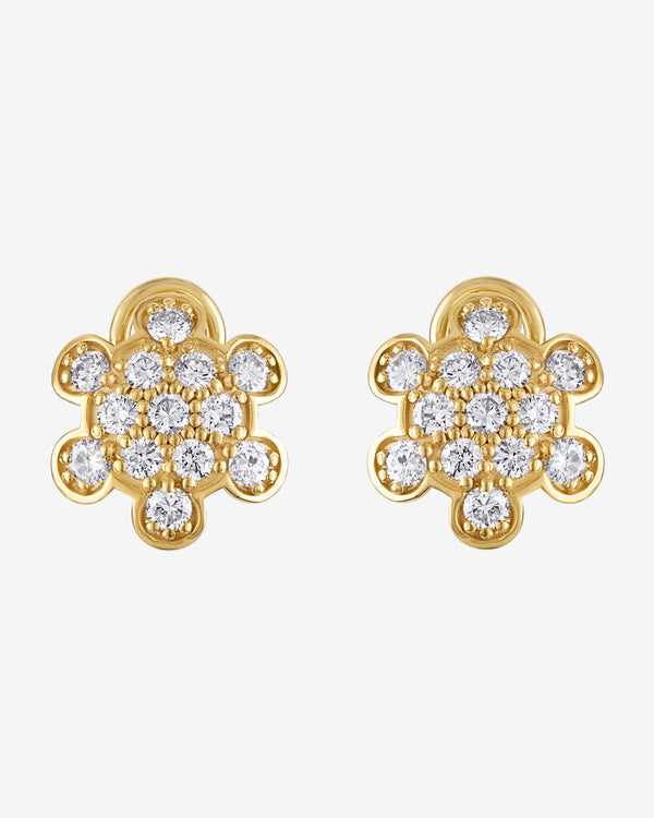 Mindi Mond - Women's Turtle Pave Stud Earrings - (Yellow Gold)