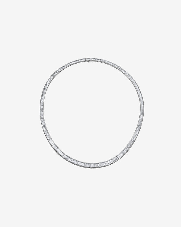 Mindi Mond - Women's Baguette Diamond Line Necklace - (White Gold)
