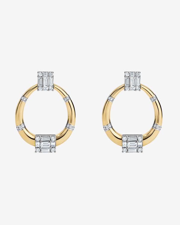 Mindi Mond - Women's Clarity Polished Gold Doorknocker Earrings - (Yellow Gold)