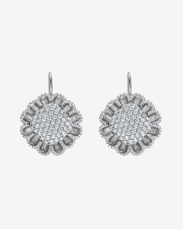 Mindi Mond - Women's Floating All Diamond Mega Drop Earrings - (White Gold)