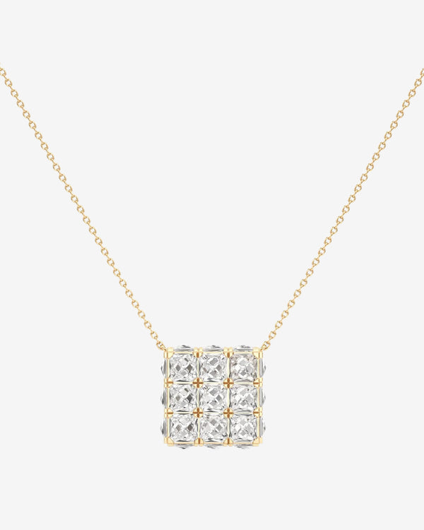 Unsaid - Women's Armor Cube Diamond Pendant Necklace - (Yellow Gold)