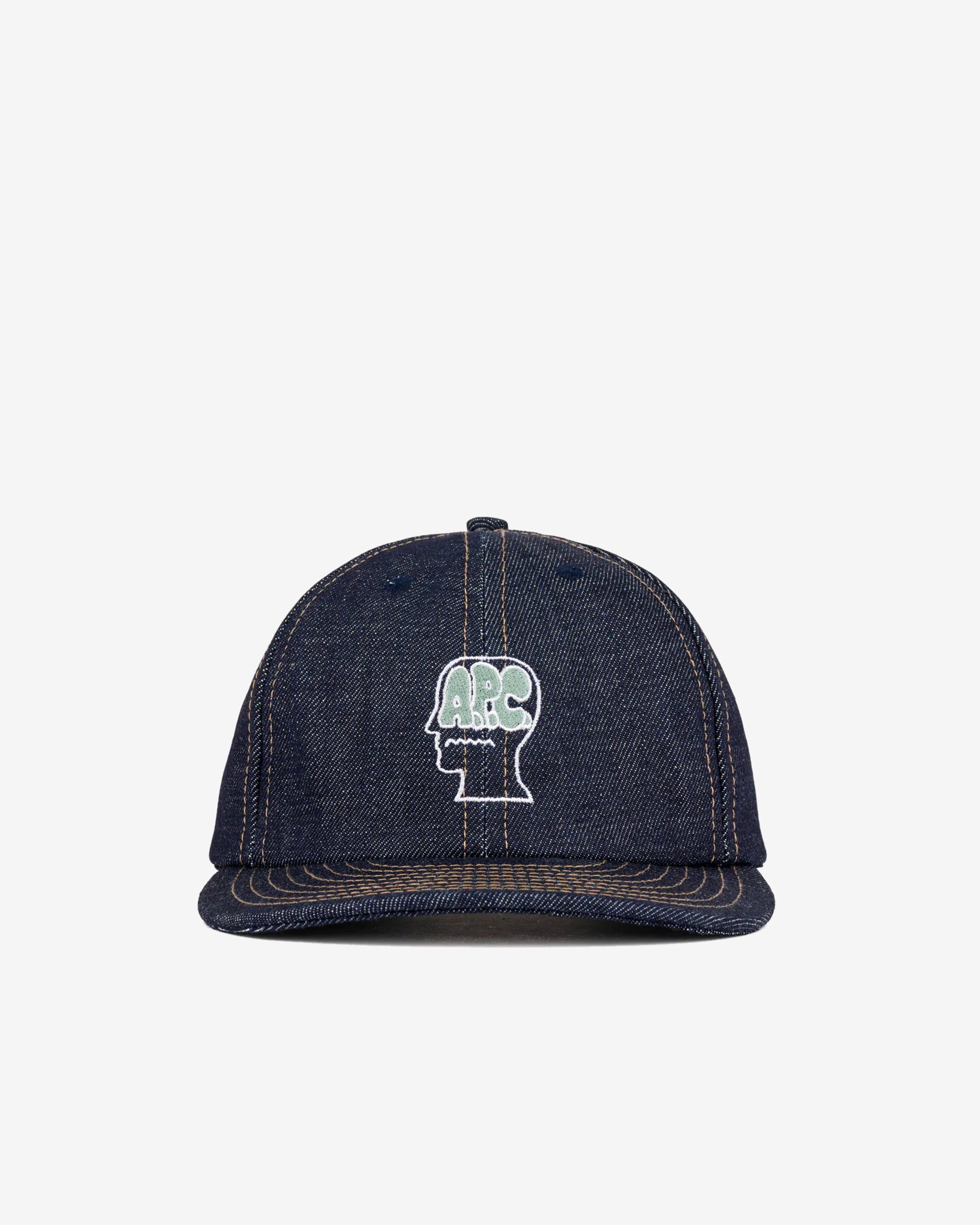 Brain Dead - Men's A.P.C. 6 Panel Hat - (Indigo) view 1, Click to Zoom in