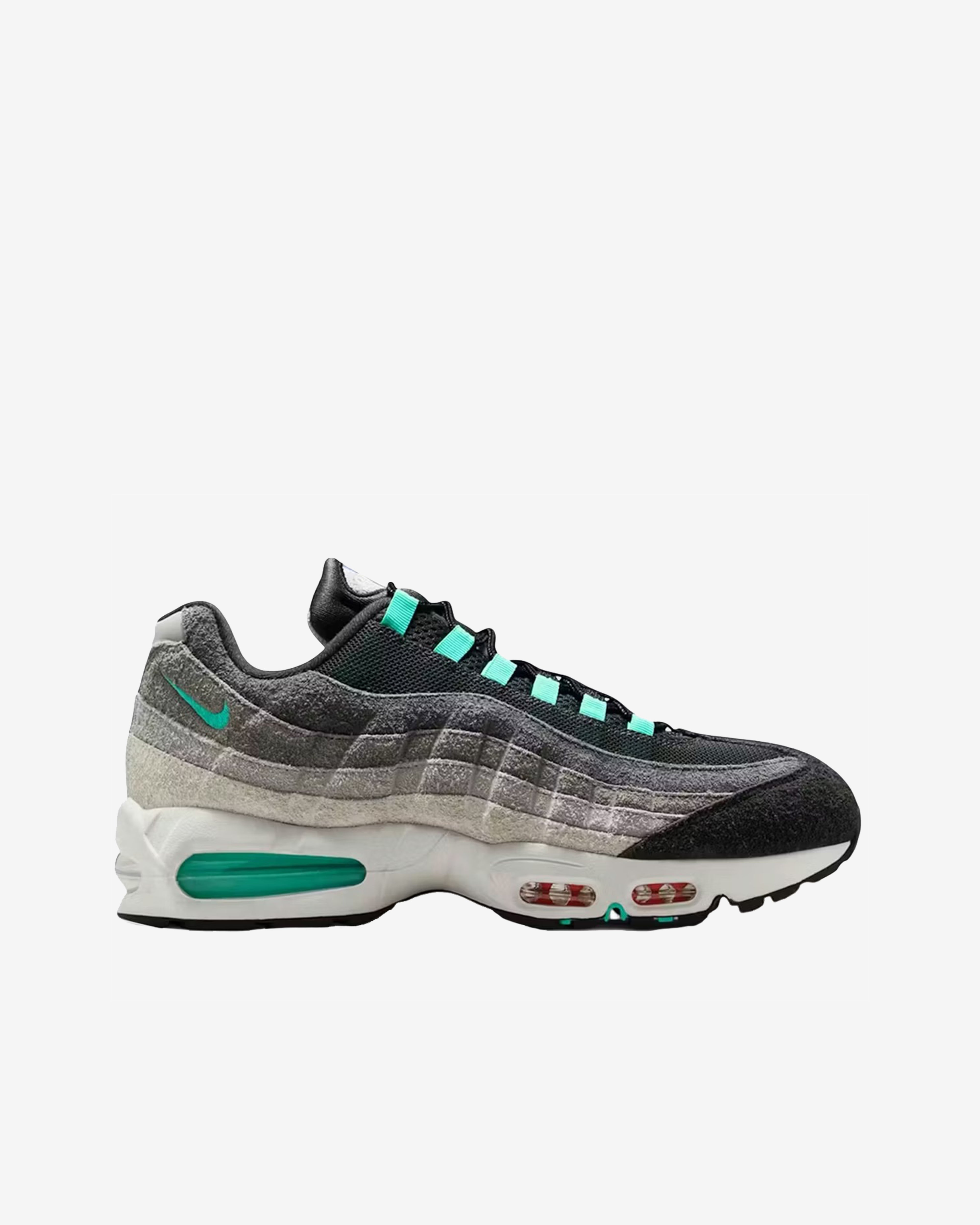 Nike: Men's Air Max 95 Big Bubble Sneakers (Turquoise/Red) | DSMNY