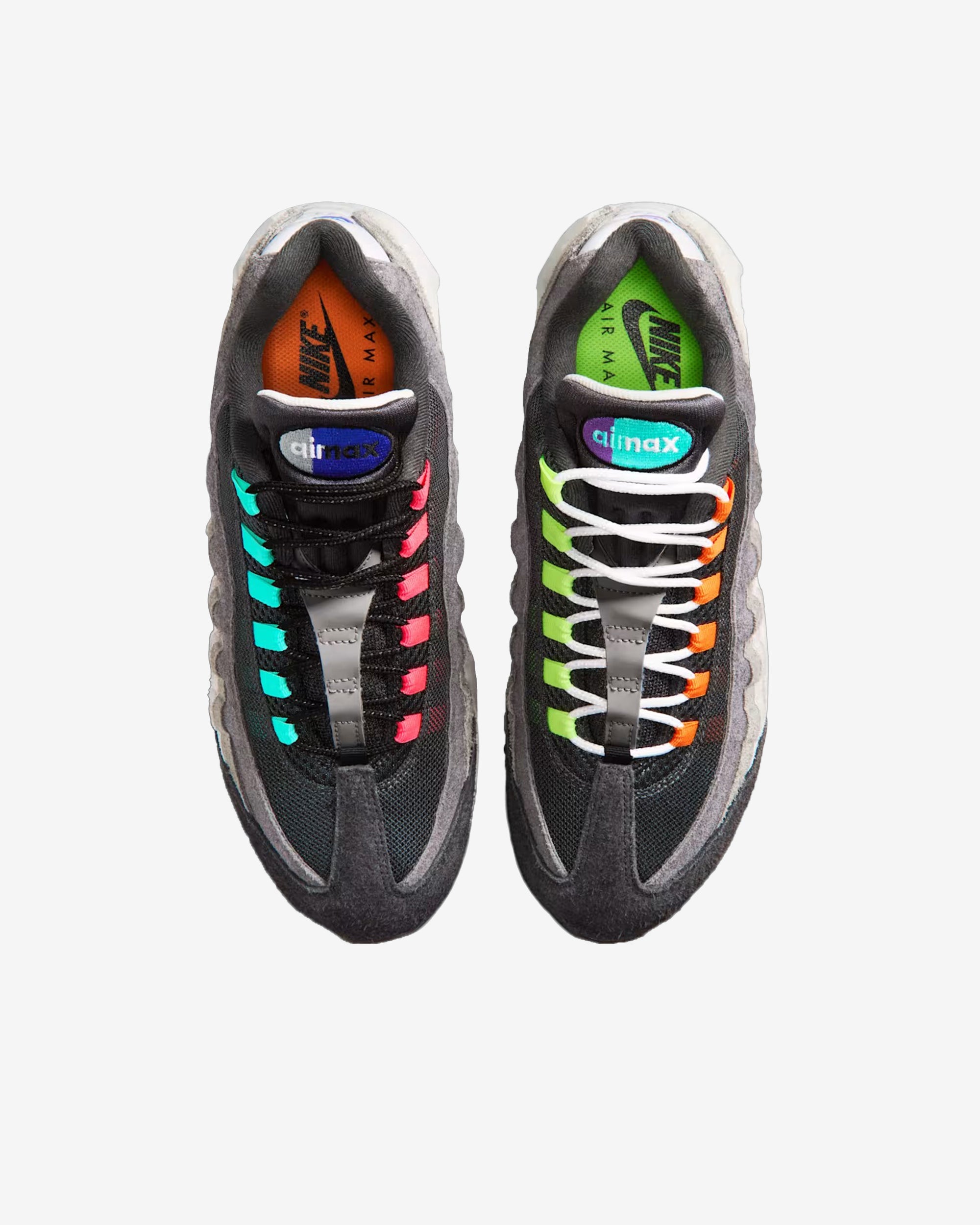 Nike - Men's Air Max 95 Big Bubble Sneakers - (Turquoise/Red) view 3, Click to Zoom in