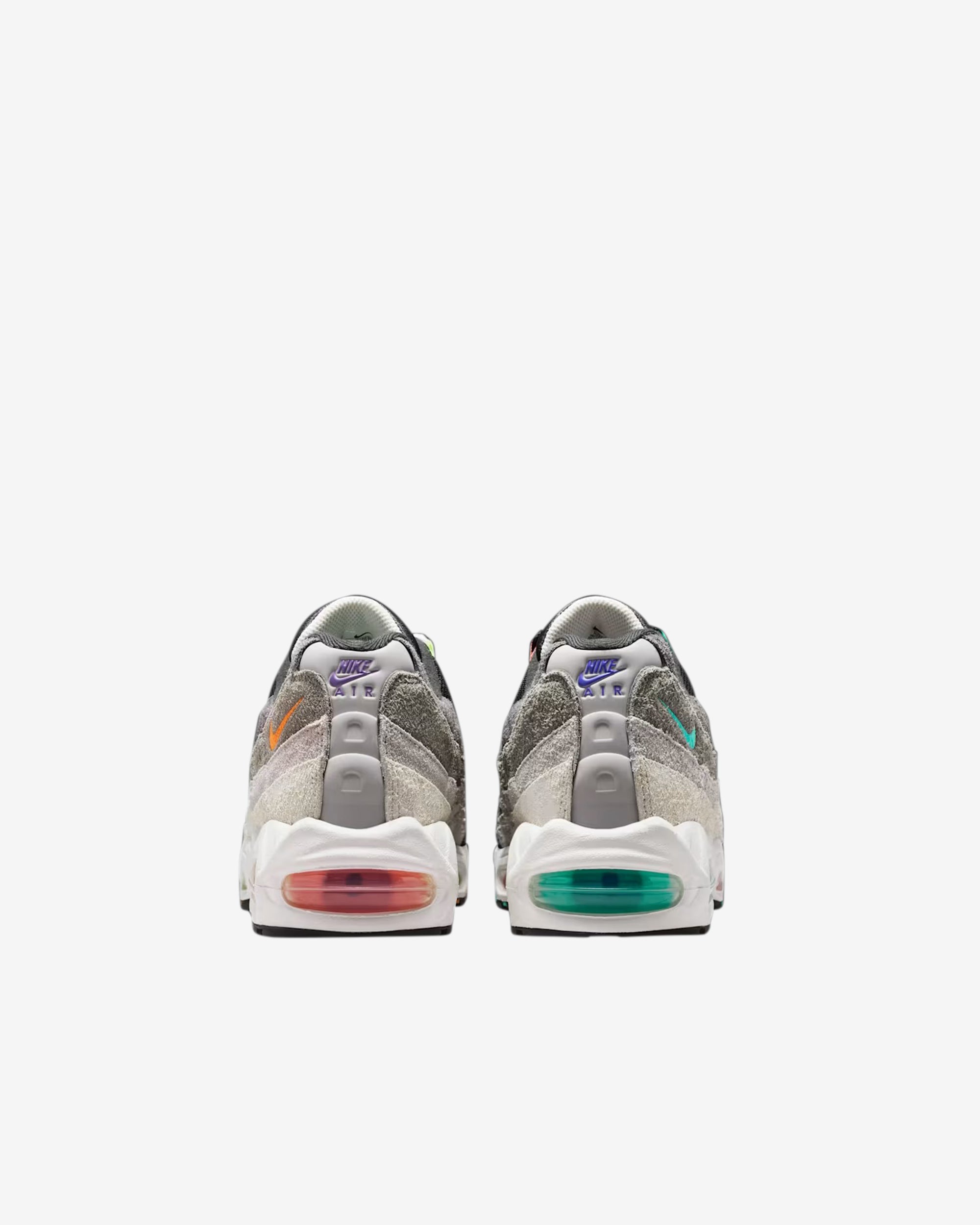 Nike - Men's Air Max 95 Big Bubble Sneakers - (Turquoise/Red) view 4, Click to Zoom in