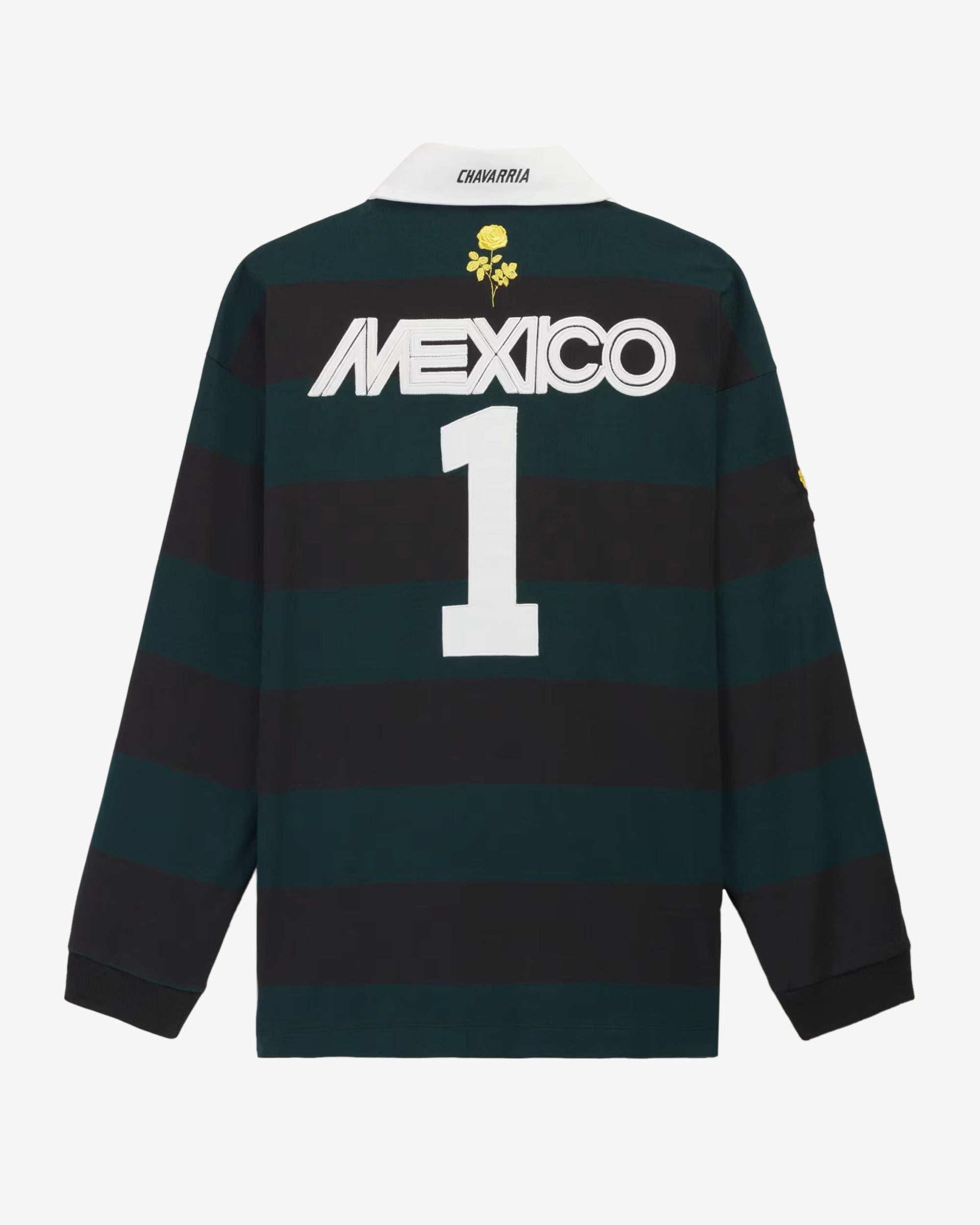 Adidas - Men's Willy Chavarria LS Rugby Shirt - (Black/Aurora Ivy) view 2, Click to Zoom in