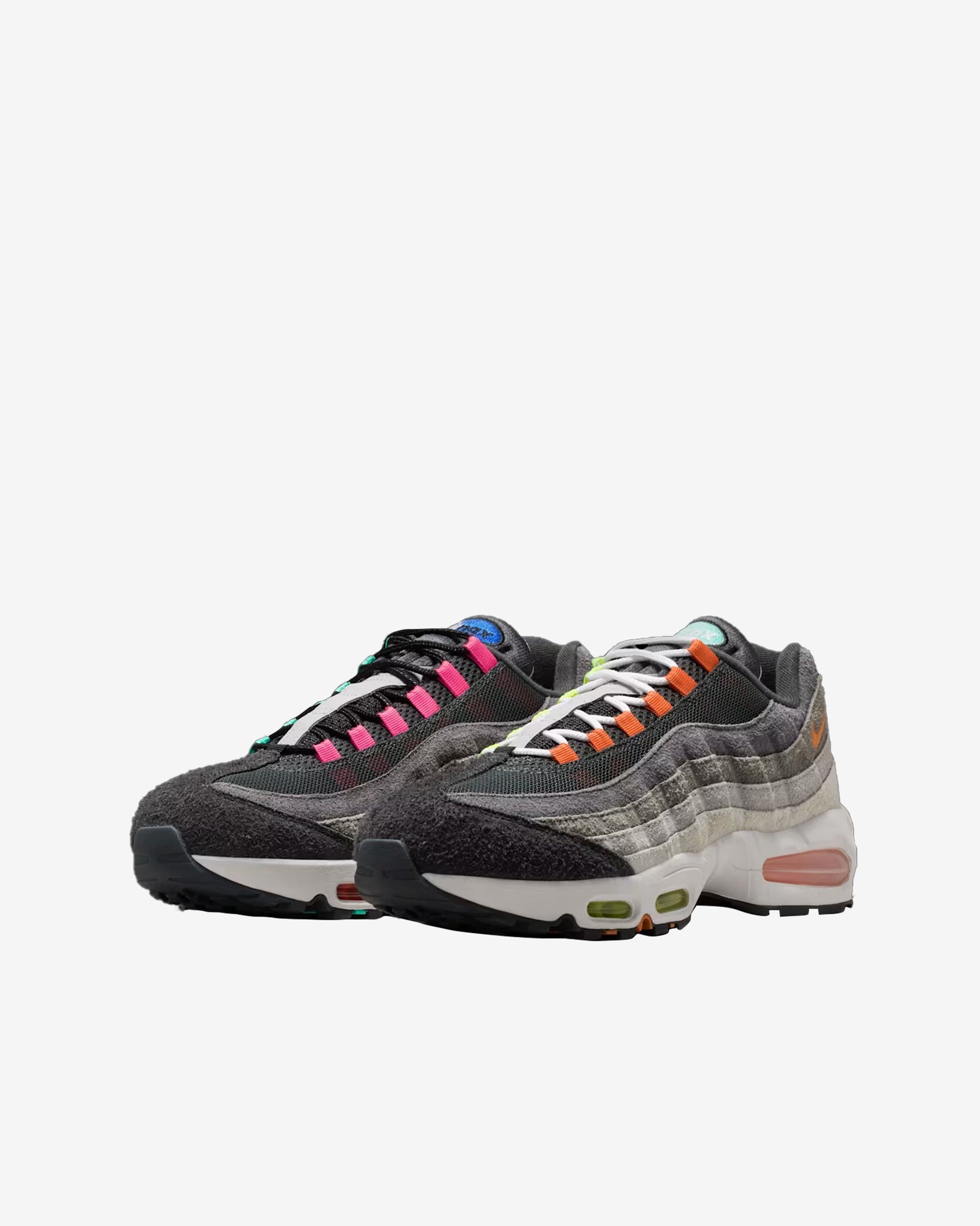 Nike - Men's Air Max 95 Big Bubble Sneakers - (Turquoise/Red) view 5, Click to Zoom in