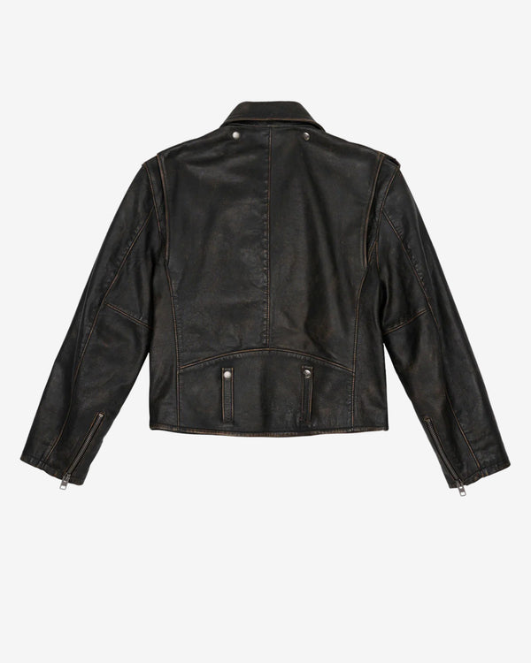 Brain Dead - Men's Coach Leather Biker Jacket - (Black)