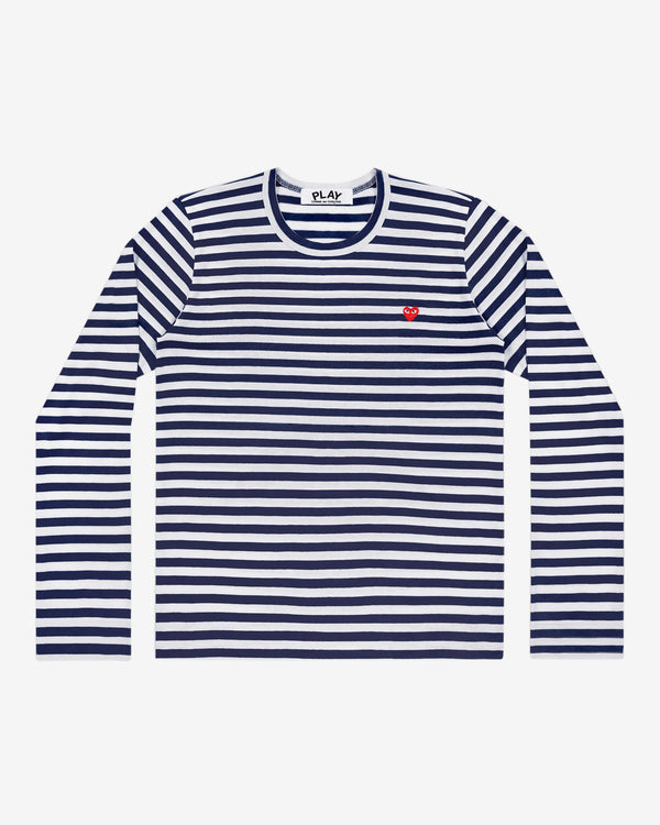 Play - Tiny Heart Striped Long Sleeve T-Shirt - (Navy/White)
