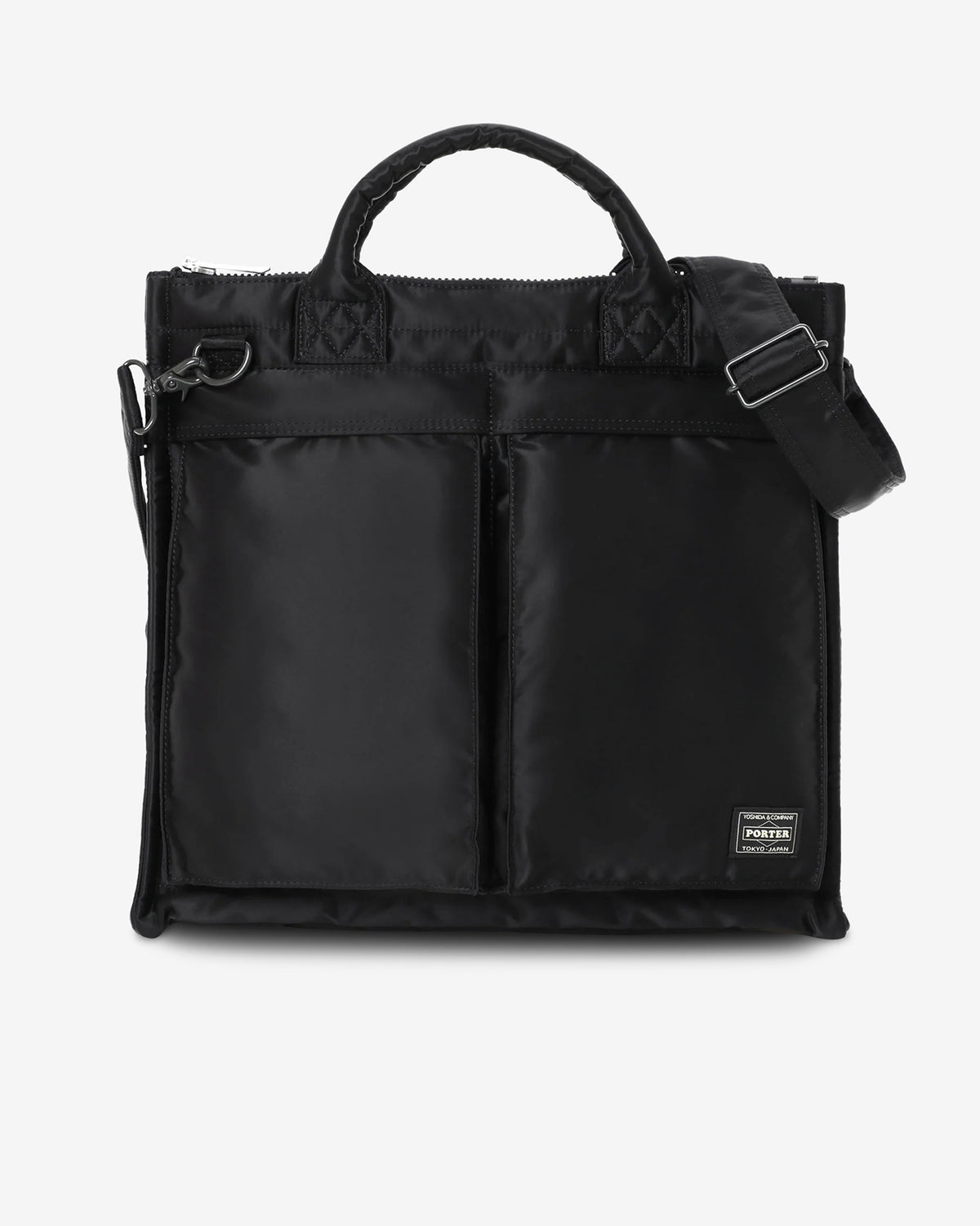 Porter Yoshida & Co. - Men's Tanker Square Tote Bag (L) - (Black) view 1, Click to Zoom in