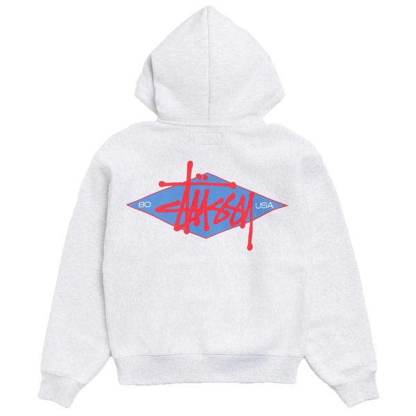 Stüssy - Men's Basic Diamond Zip Hood - (Ash Heather)