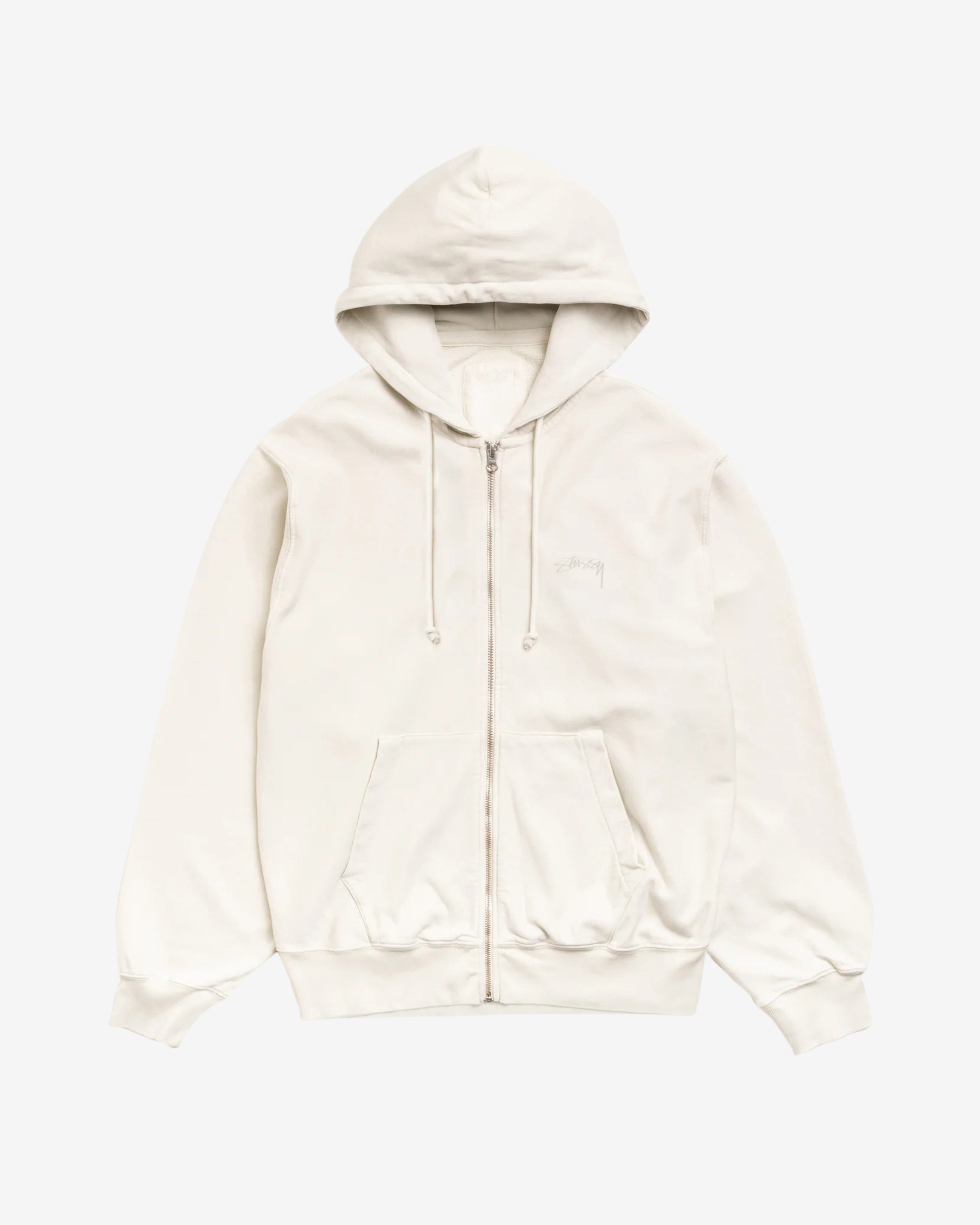 Stüssy: Men's Lightweight Terry Zip Hoodie (Stone) | DSMNY E-SHOP