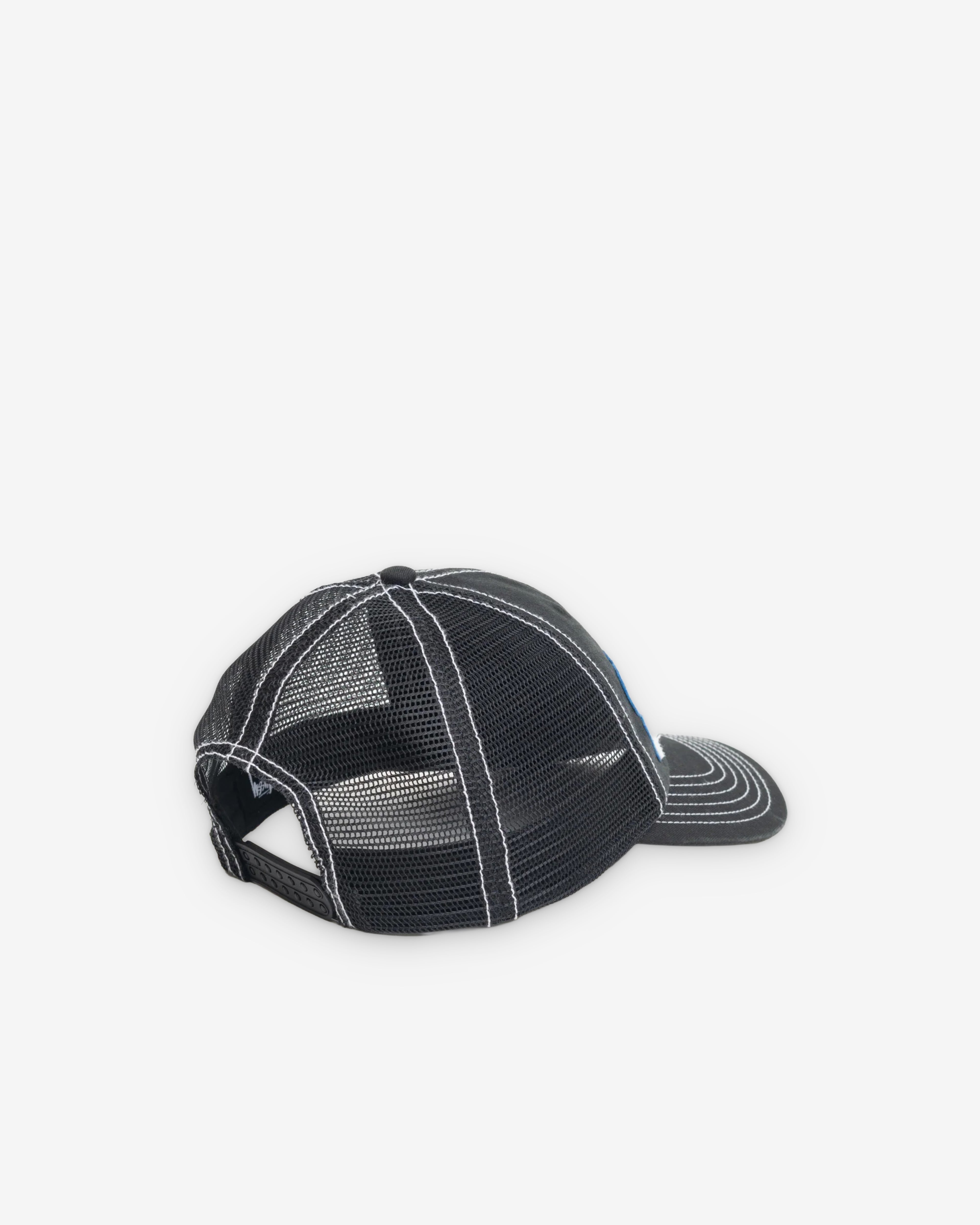 Stüssy: Men's MD Burly Threads Trucker (Black) | DSMNY E-SHOP