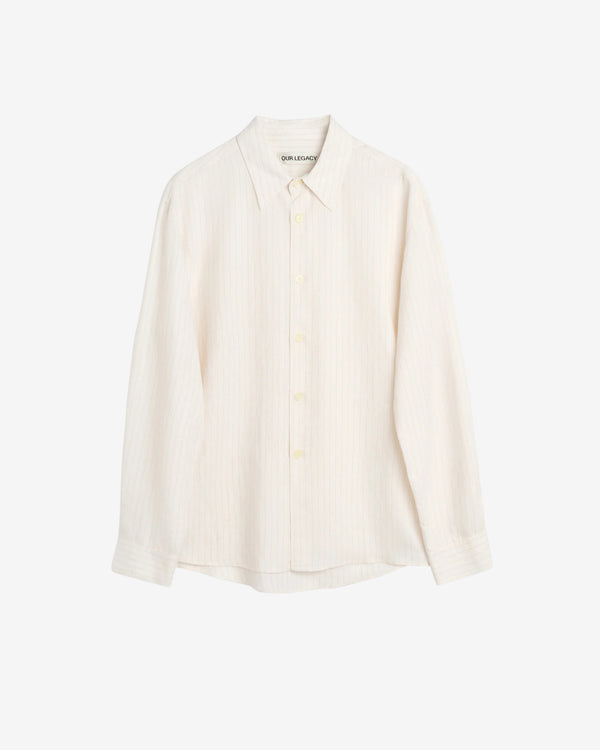 Our Legacy - Men's Beyond Shirt - (Cream Stripe Ceremony Viscose)