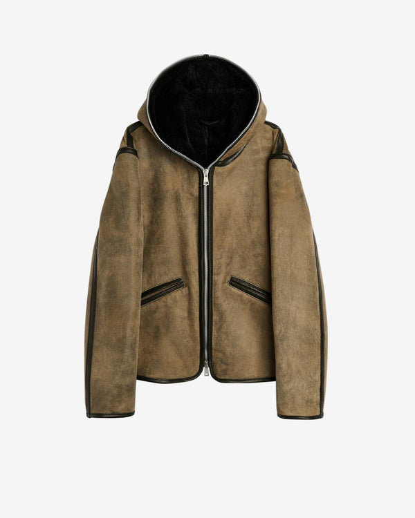 Our Legacy - Men's Full Zip Jacket - (Smoky Black Dry Shearling)