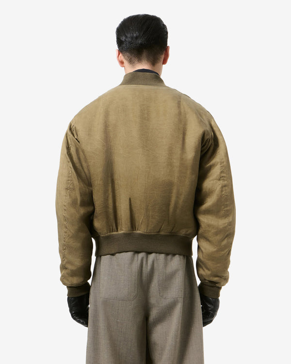 Our Legacy - Men's Bomber - (Marsh Khaki Wax Dipped Cupro)