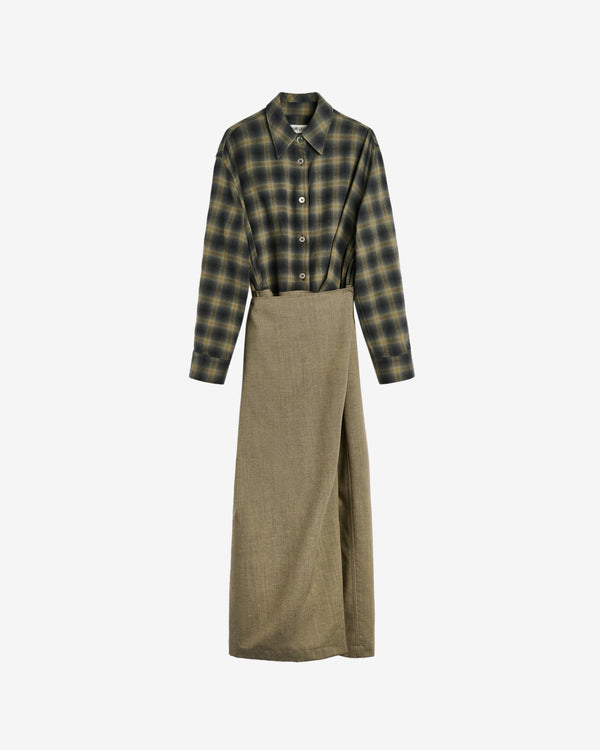 Our Legacy - Women's Twisted Shirt Dress - (Yukon Check Woolton)