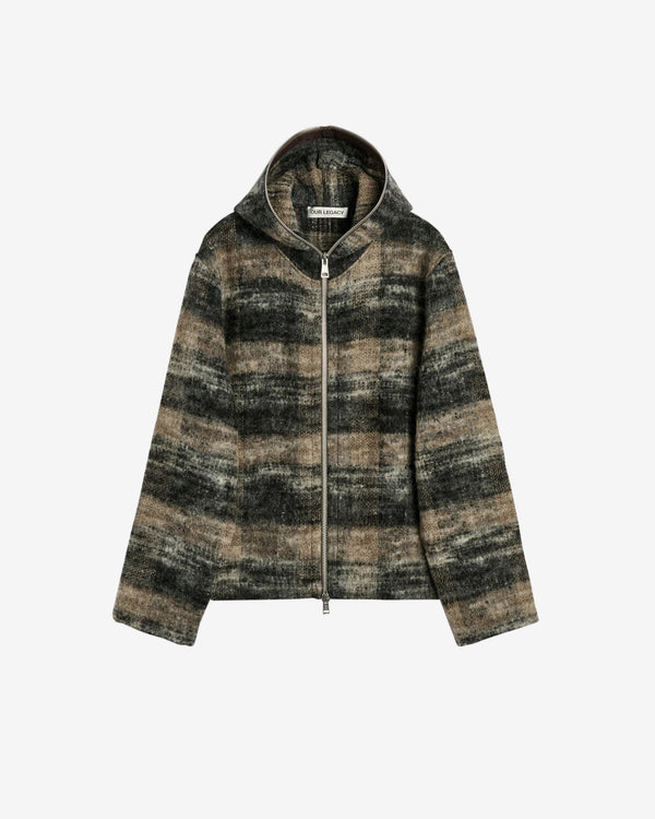 Our Legacy - Men's Full Zip Hood - (Night Woods Check Lofty Wool)