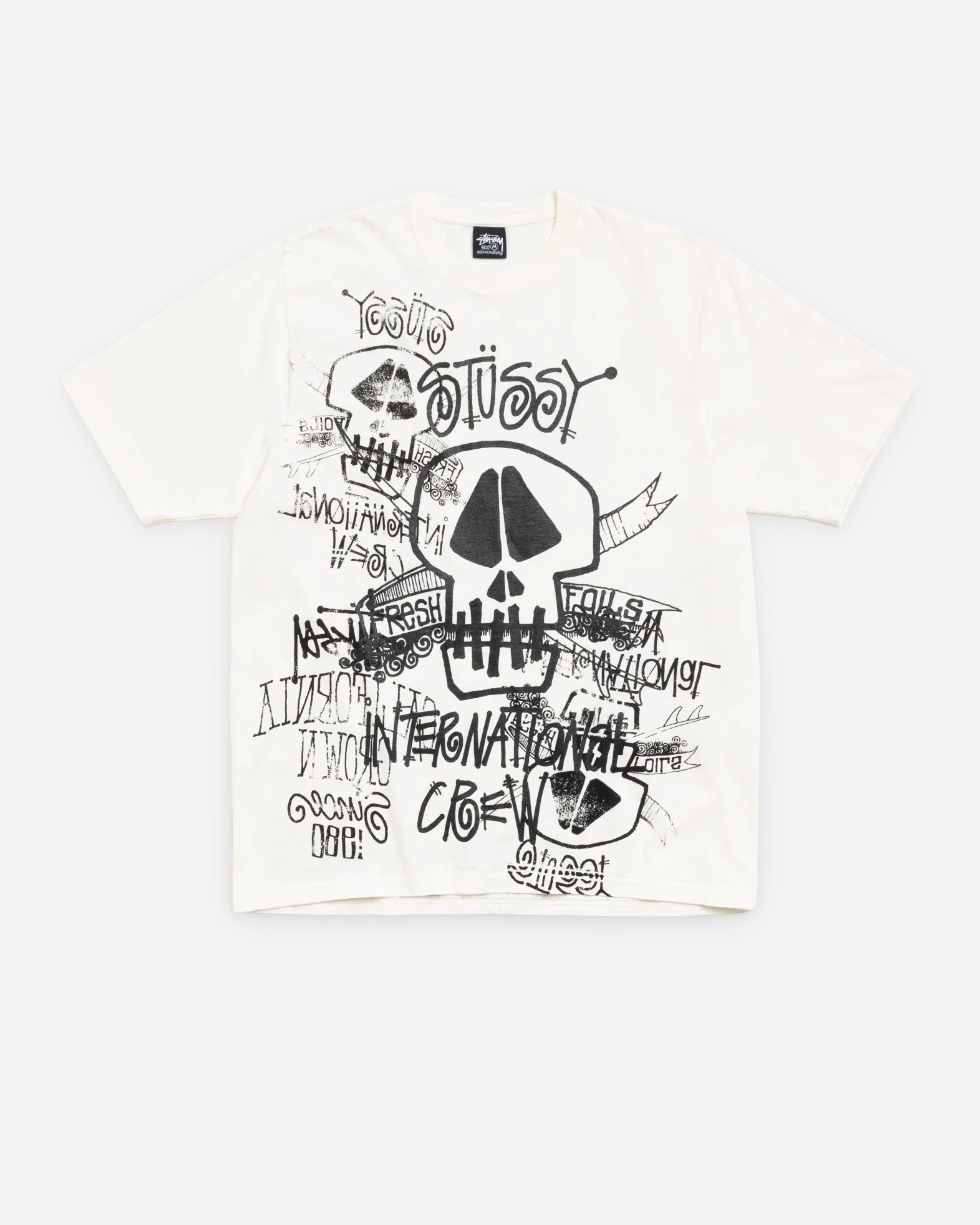 Stüssy: Men's Skulls Pigment Dyed Tee (Natural) | DSMNY E-SHOP