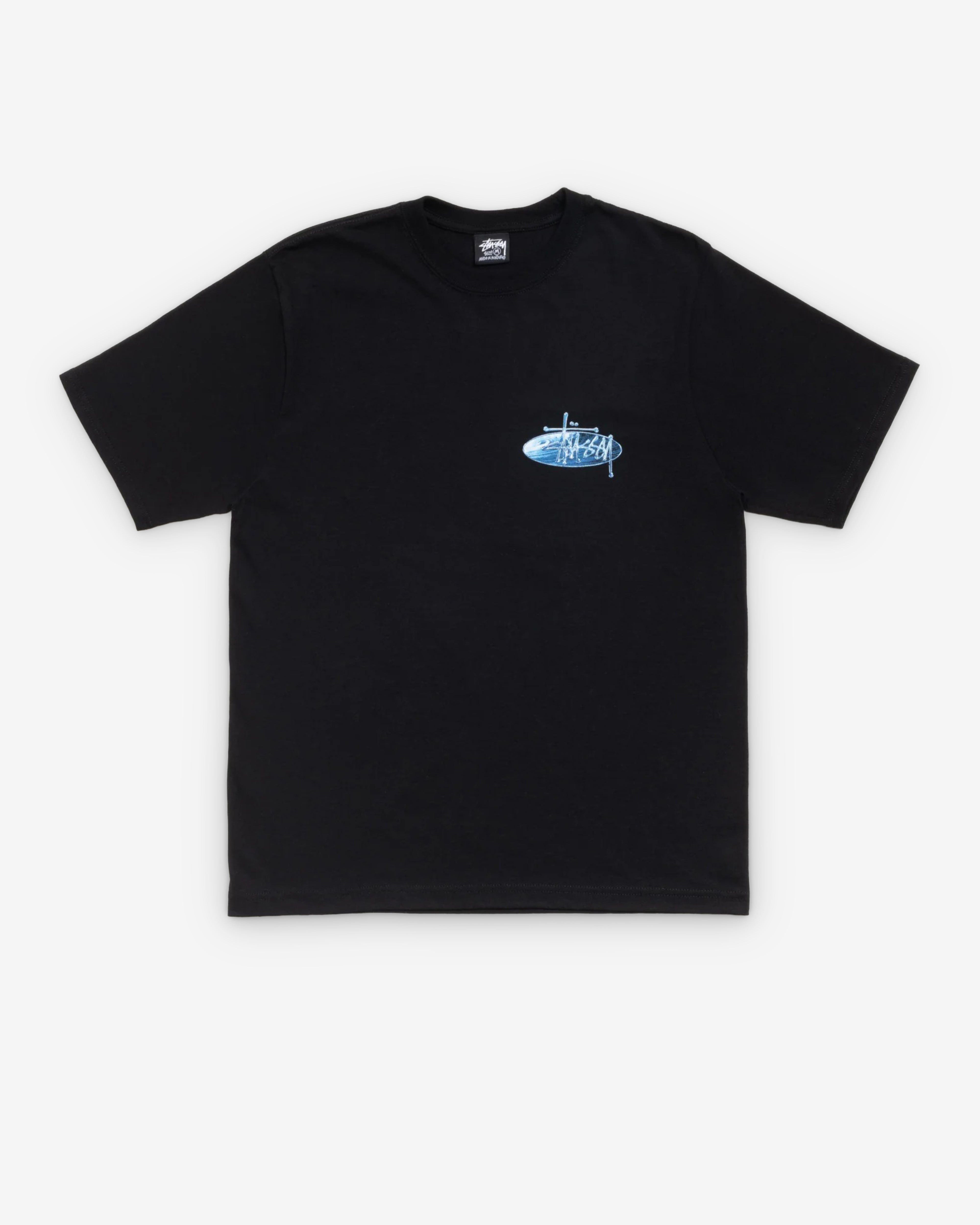 Stüssy: Men's Wave Oval Tee (Black) | DSMNY E-SHOP