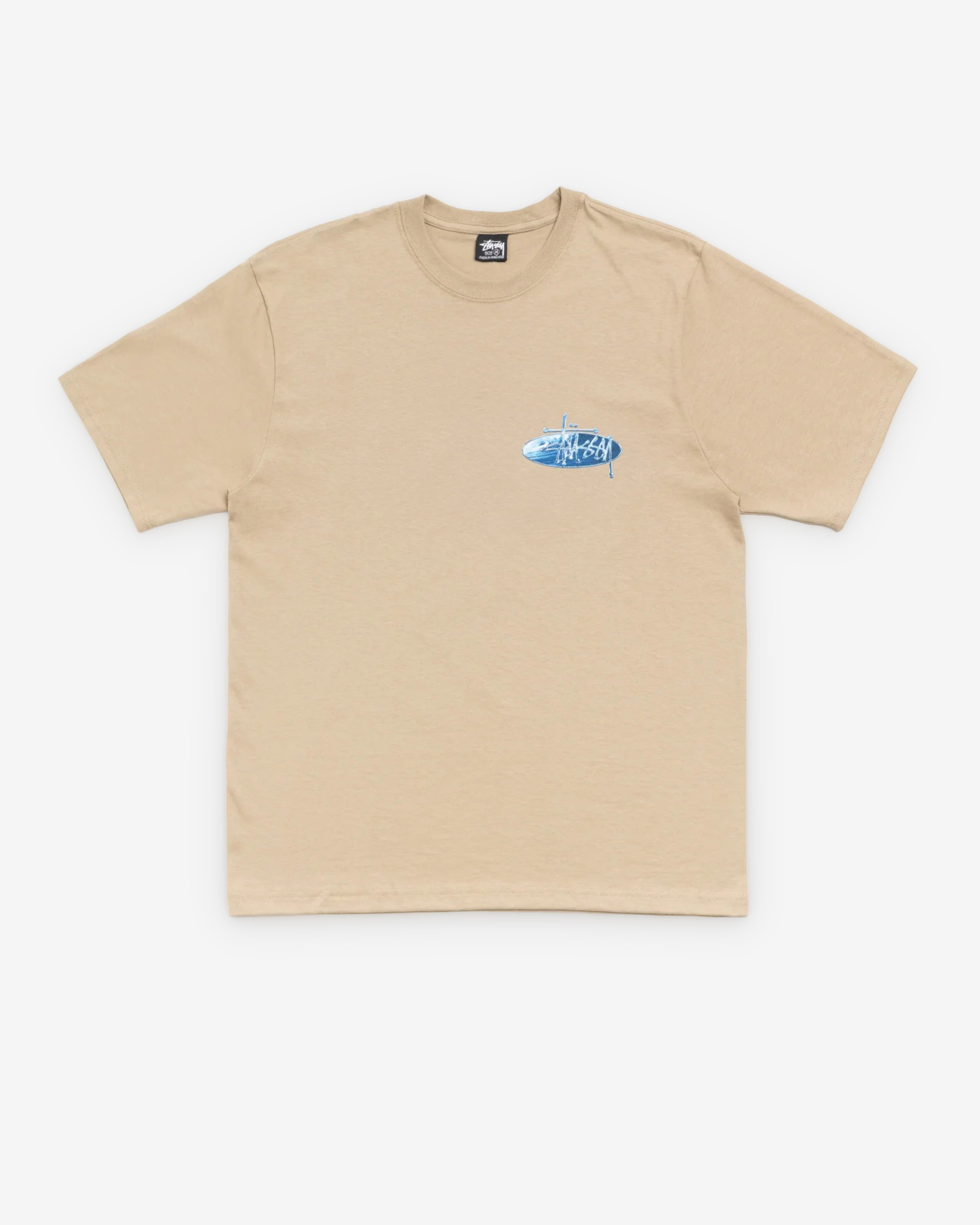 Stüssy: Men's Wave Oval Tee (Khaki) | DSMNY E-SHOP