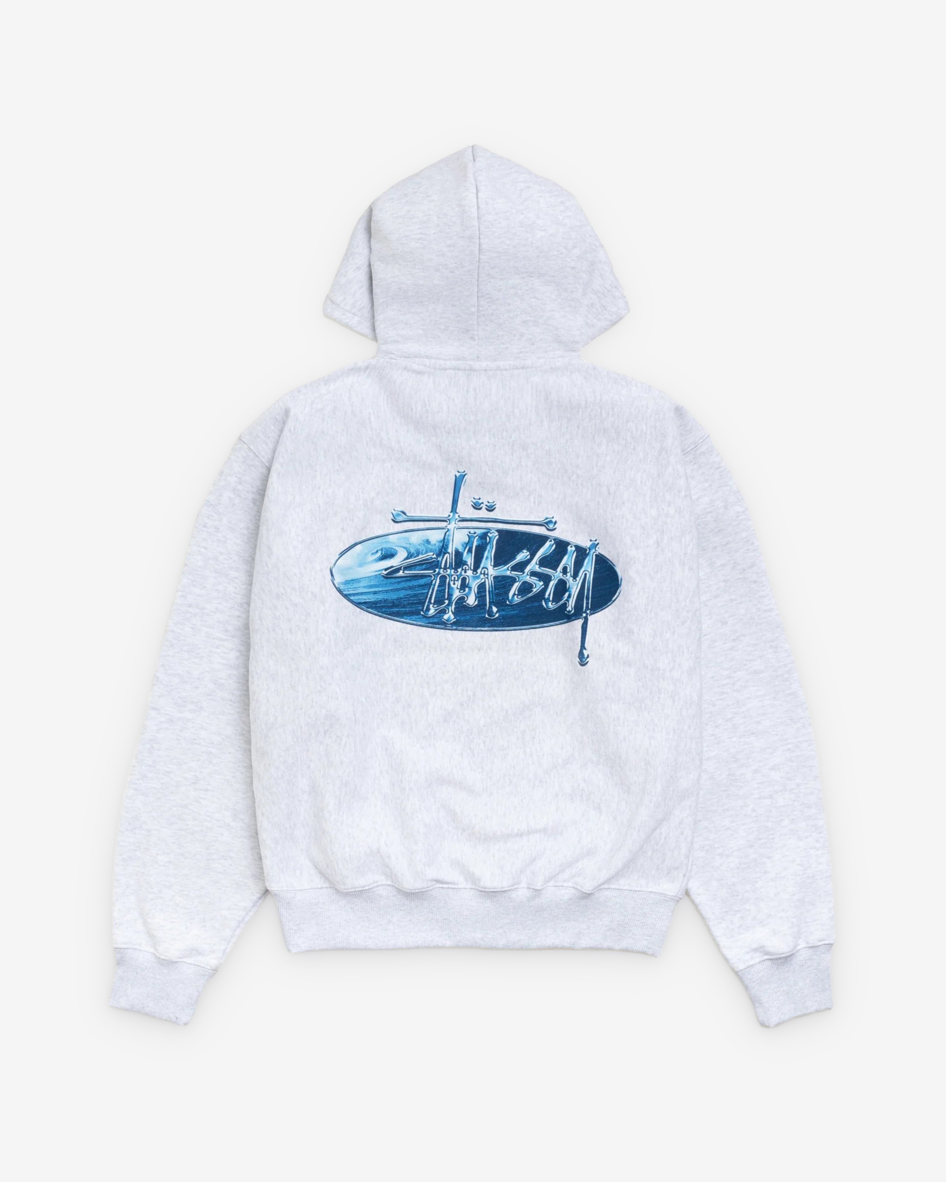Stüssy: Men's Wave Oval Hood (Ash Heather) | DSMNY E-SHOP