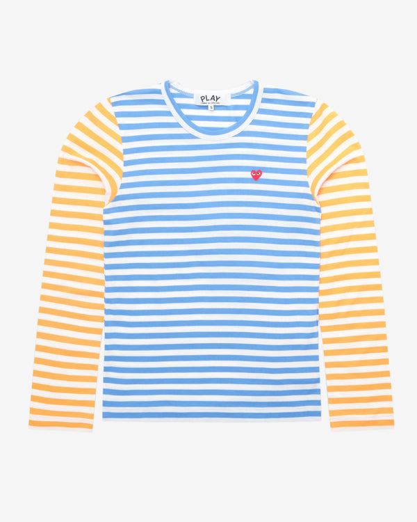 Play - Bi-Color Striped Long Sleeve T-Shirt - (Blue/Yellow)