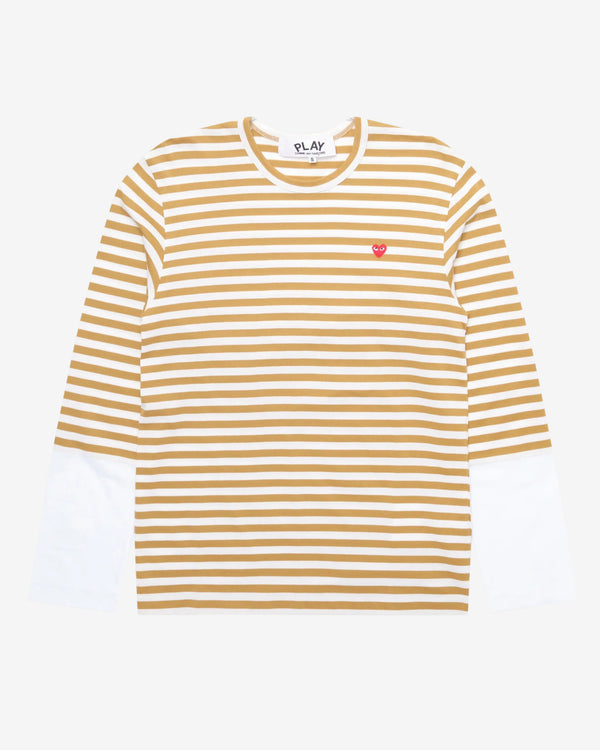 Play - Long Sleeve Striped T-Shirt - (Mustard/White)