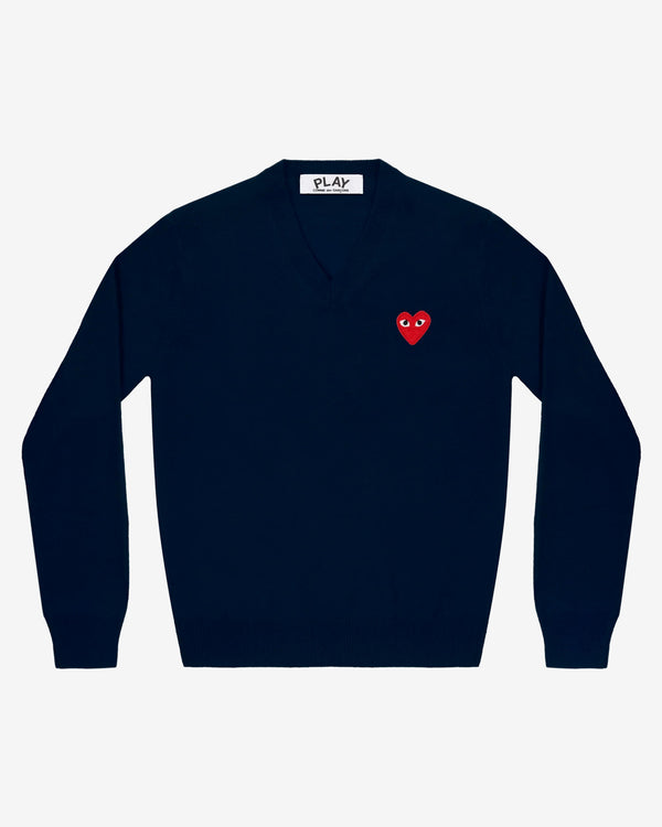 Play - Red Heart Knit V-Neck - (Navy)