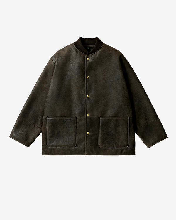 A.Presse - Men's Mouton Car Club Snap Coat - (Brown)