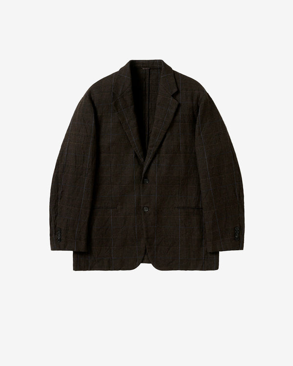 A.Presse - Men's Washed Alpaca Linen Tweed Jacket - (Brown)