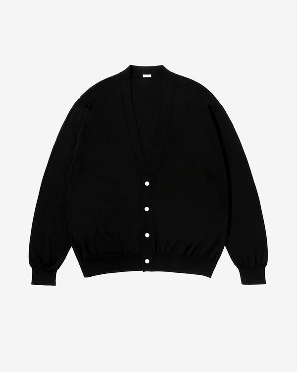 A.Presse - Men's Wool Cotton High Gauge Cardigan - (Black)