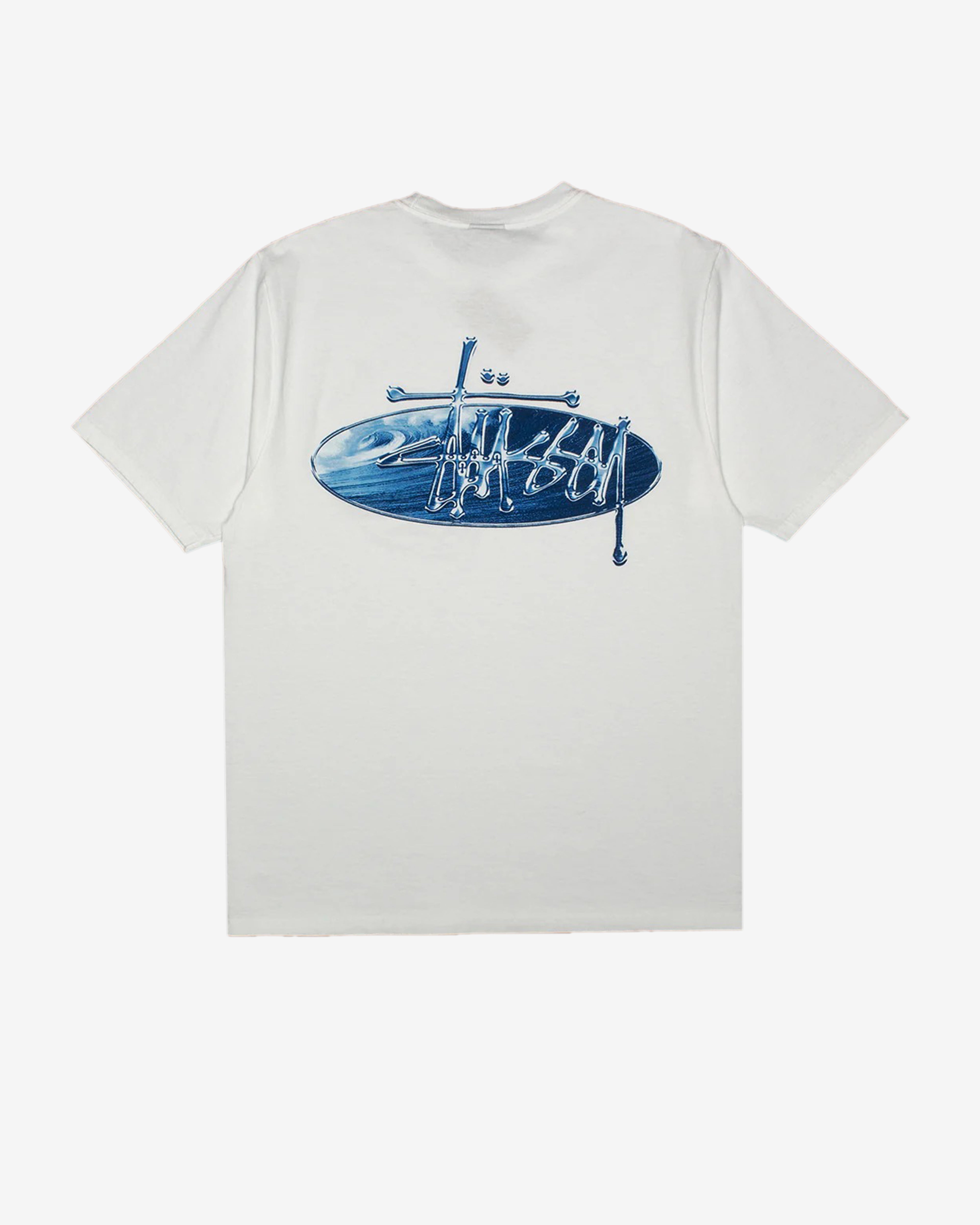 Stüssy: Men's Wave Oval Tee (White) | DSMNY E-SHOP