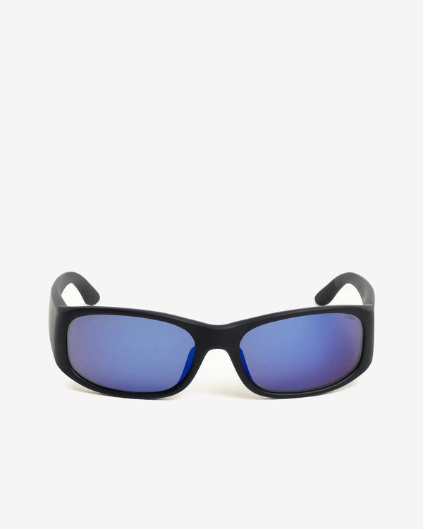 Stüssy - Men's Mikey Sunglasses - (Rubber Black/Polarized Dark Blue Lens)