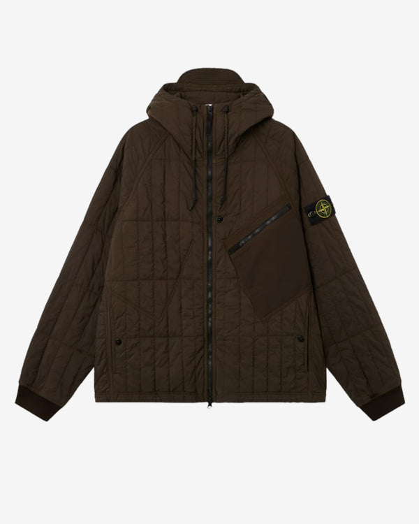 Stone Island - Men's Ultralight Nylon Quilted-TC Hooded Jacket - (Coal Grey)