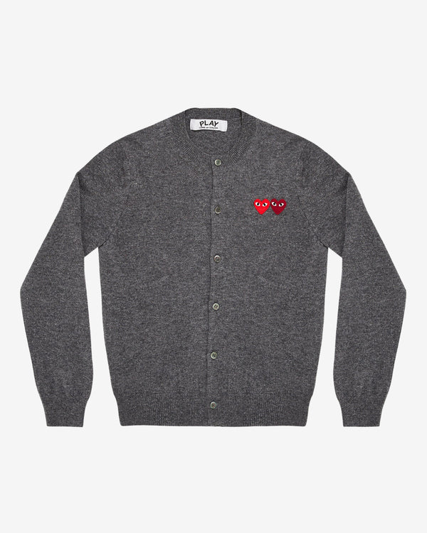 Play - Women's Double Heart Cardigan - (Grey)