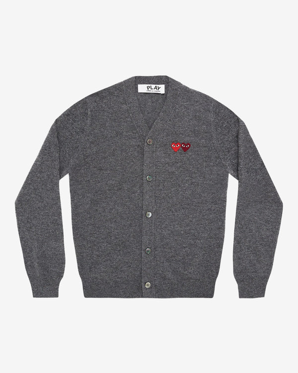 Play - Double Heart Cardigan - (Grey)