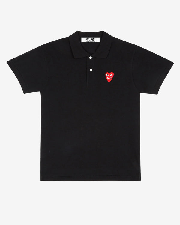 Play - Stacked Red Heart Polo Shirt - (Black)