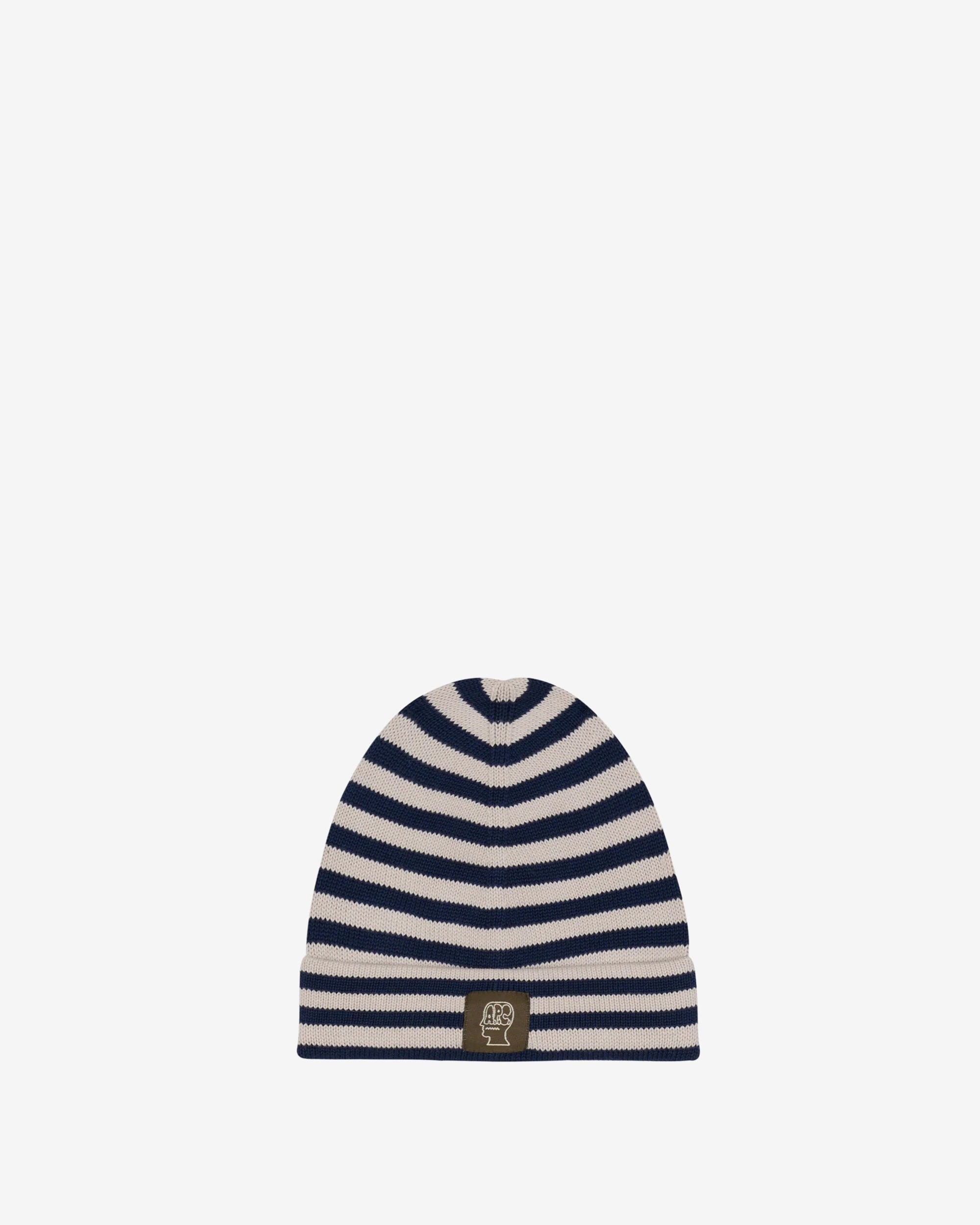Brain Dead - Men's APC Striped Cotton Beanie - (Navy) view 1, Click to Zoom in