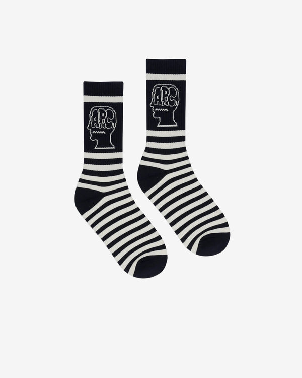 Brain Dead - Men's APC Striped Socks - (Navy)