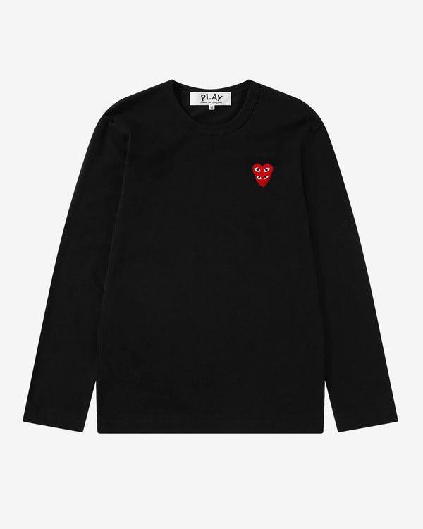 Play - Stacked Red Heart Long Sleeve T-Shirt - (Black)